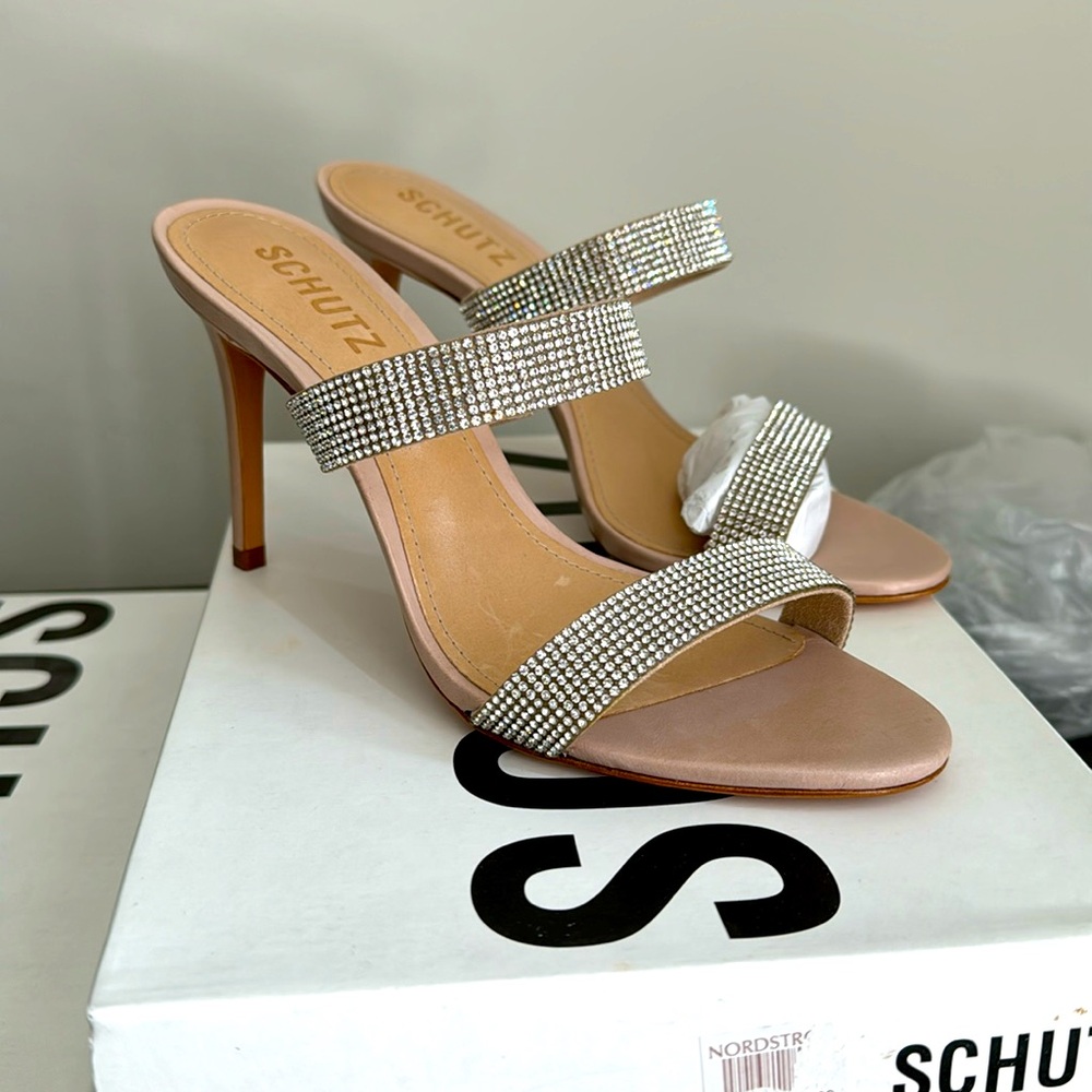 Schutz “Beatriz” crystal strap sandal size 7